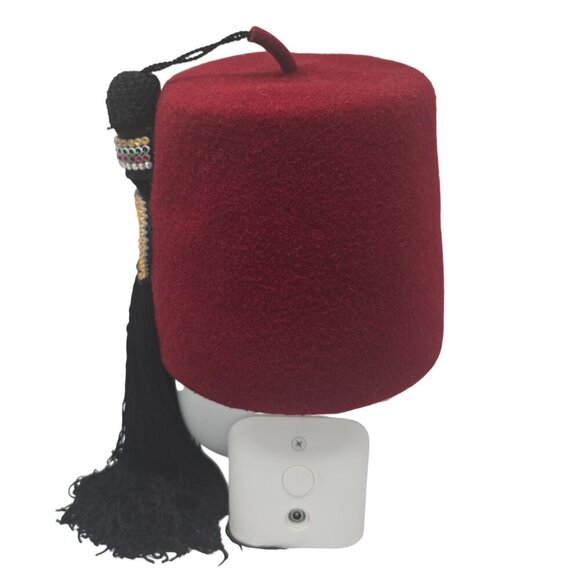 Moolah Motor Patrol Fez Hat W/ Black Tassel & Rhinestones By Baldwin Regalia Co. - Picture 4 of 8